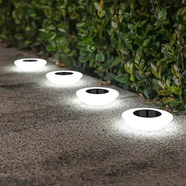 Solar Pathway Lights Set of 4 with Automatic Dusk-to-Dawn Sensor and Dual Color Options