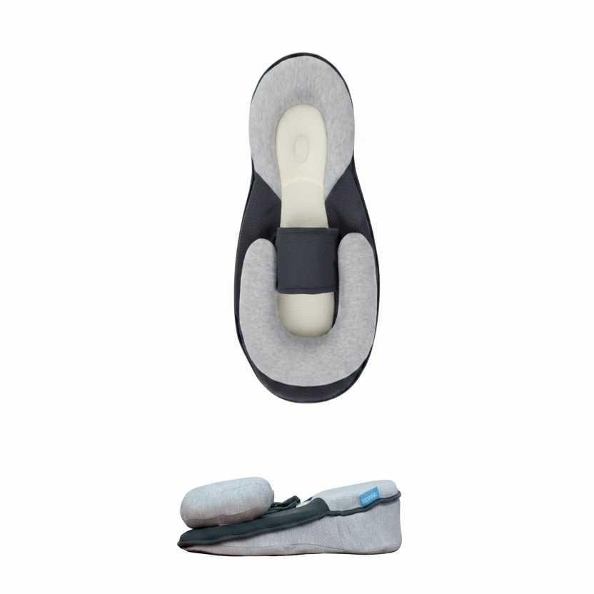 Inclined Baby Bed with Wrap Around Belt and Anti Roll Design, 10 Degree Angle