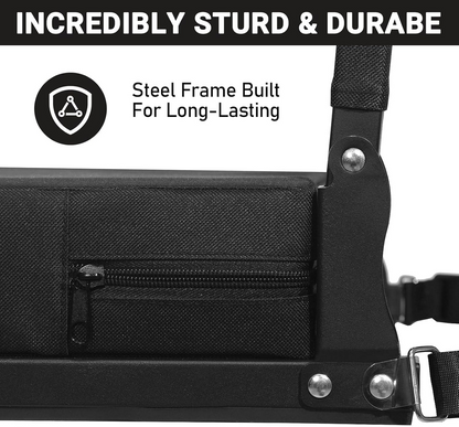 Folding Stadium Seat with Angled Back Support and Shoulder Strap, Padded Bleacher Chair