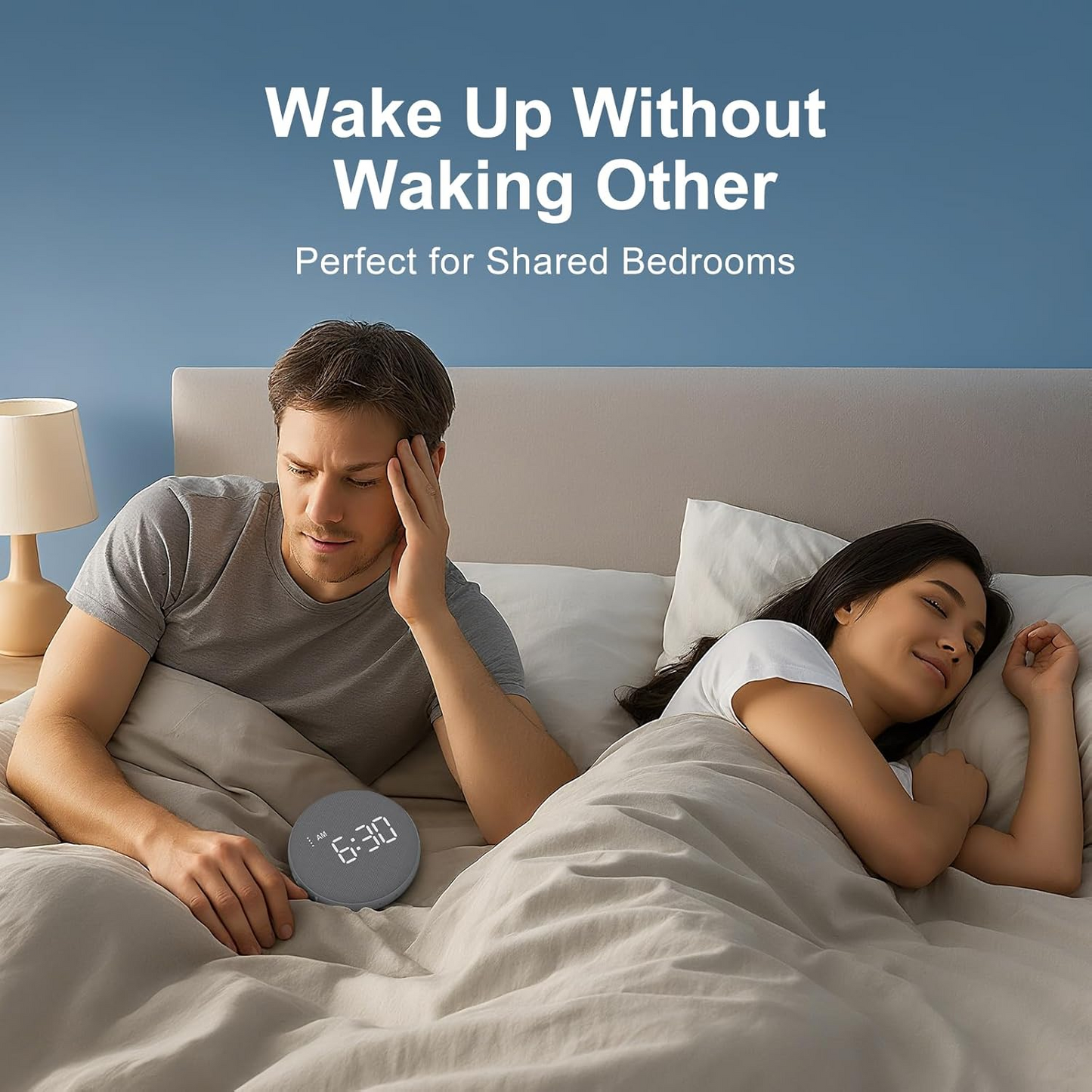 Vibrating Alarm Clock with 110dB Sound and Under-Pillow Bed Shaker for Heavy Sleepers