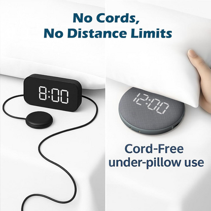 Vibrating Alarm Clock with 110dB Sound and Under-Pillow Bed Shaker for Heavy Sleepers