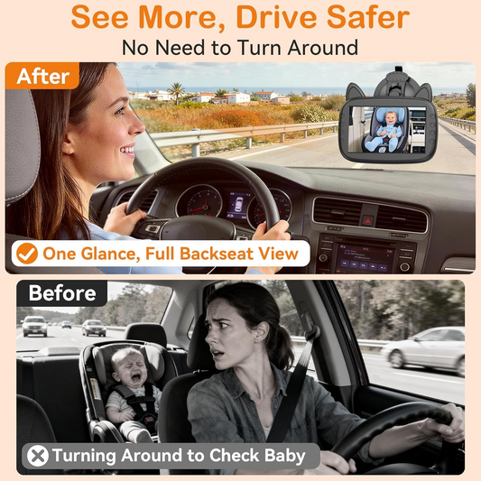 Rear View Baby Car Camera with Night Vision and Wide Angle Lens for Infant Monitoring