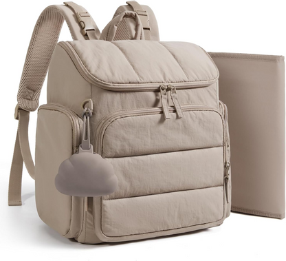 Diaper Bag Backpack with Insulated Bottle Pockets and Stroller Attachment Straps, Wide Top Opening