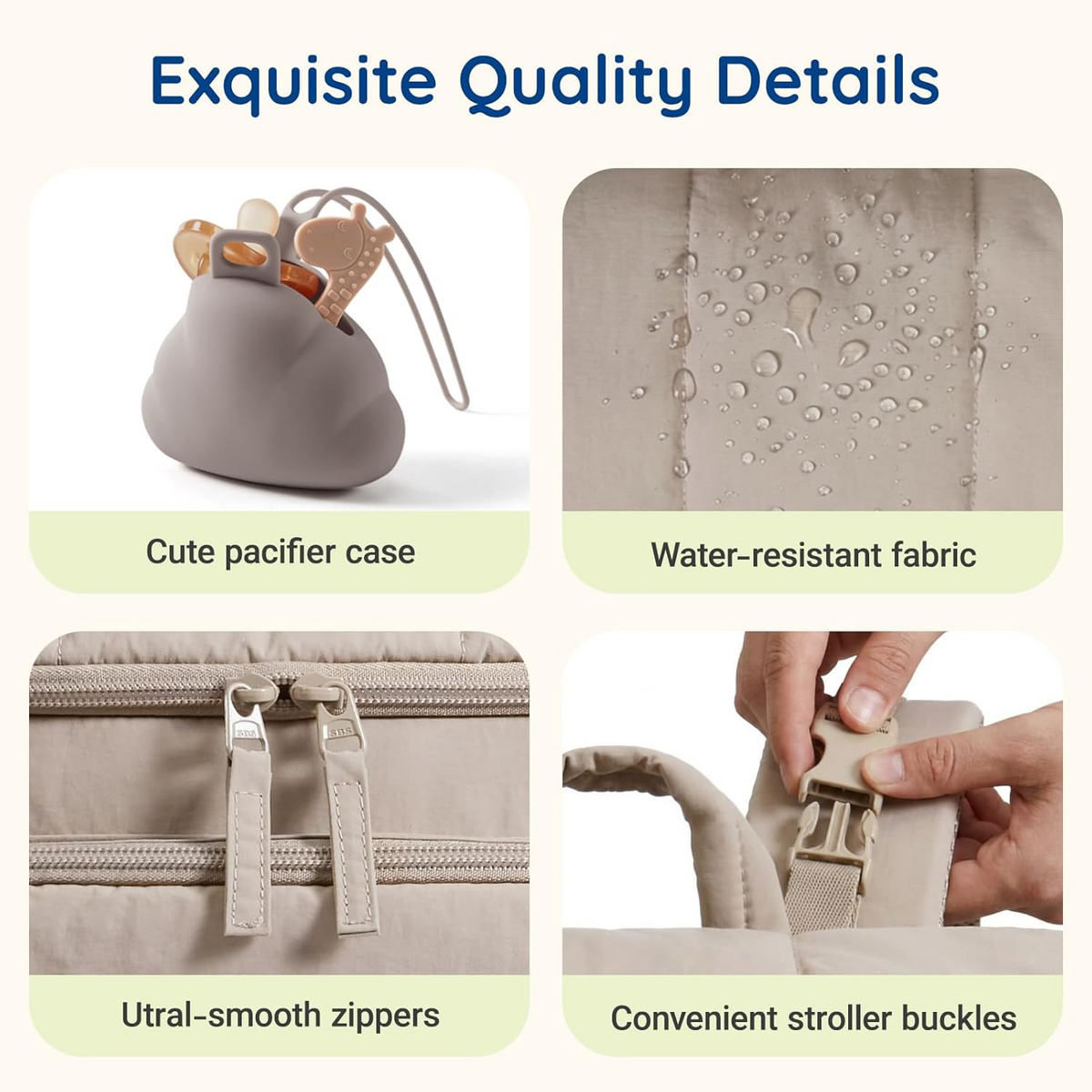 Diaper Bag Backpack with Insulated Bottle Pockets and Stroller Attachment Straps, Wide Top Opening