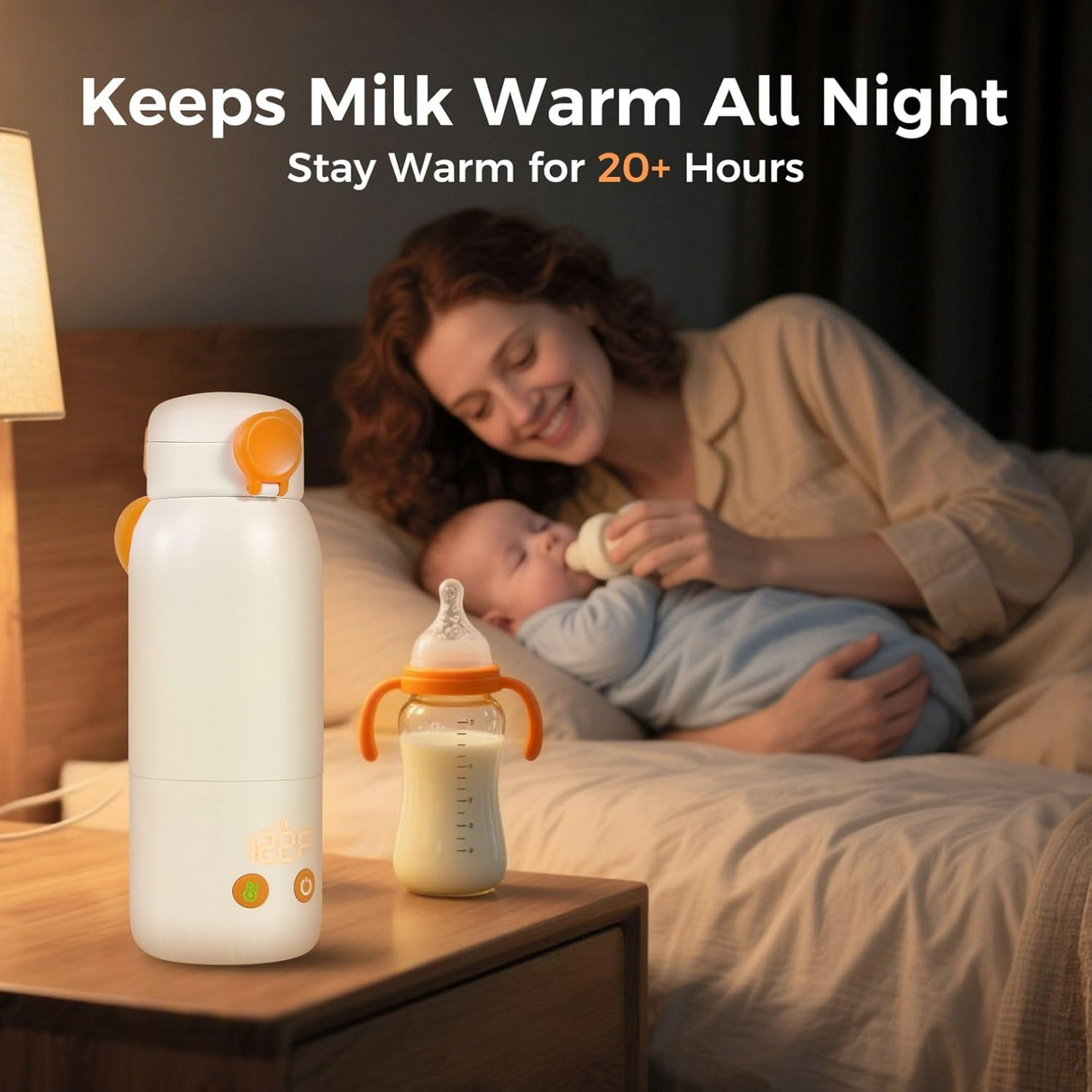 Bottle Warmer with Auto Temperature Shutoff and 12ft Power Cord for 8oz Bottles