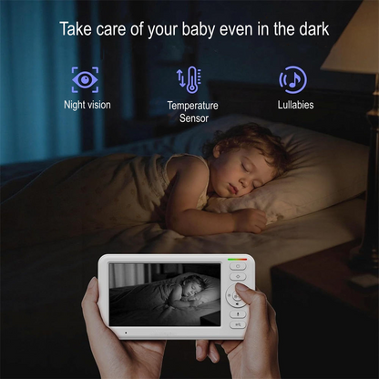 Baby Monitor with 5-Inch HD Screen, Two-Way Talk and Temperature Alerts, 1000ft Range
