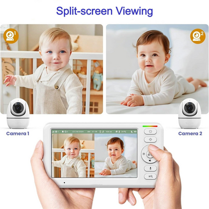 Baby Monitor with 5-Inch HD Screen, Two-Way Talk and Temperature Alerts, 1000ft Range