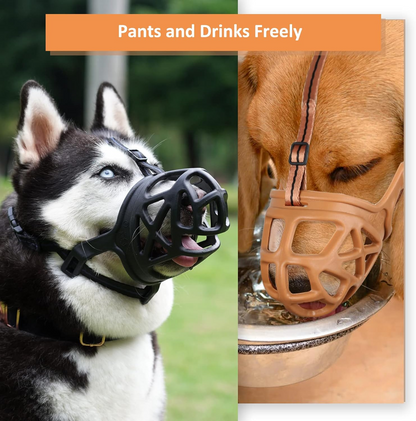 Basket Dog Muzzle for Reactive Dogs with Adjustable Straps and Sizing Chart, Medium
