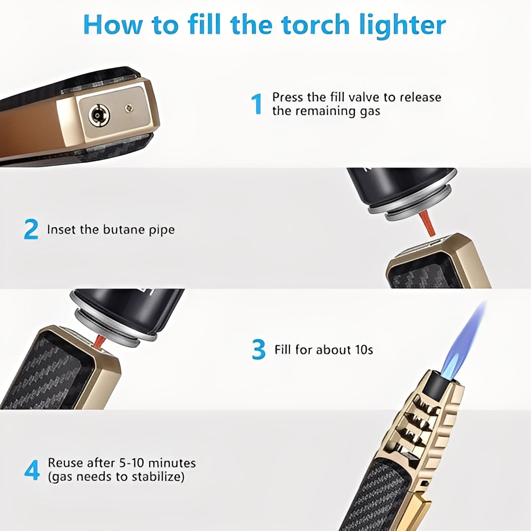 Butane Torch with Triple Flame and Adjustable Heat Control for Cooking