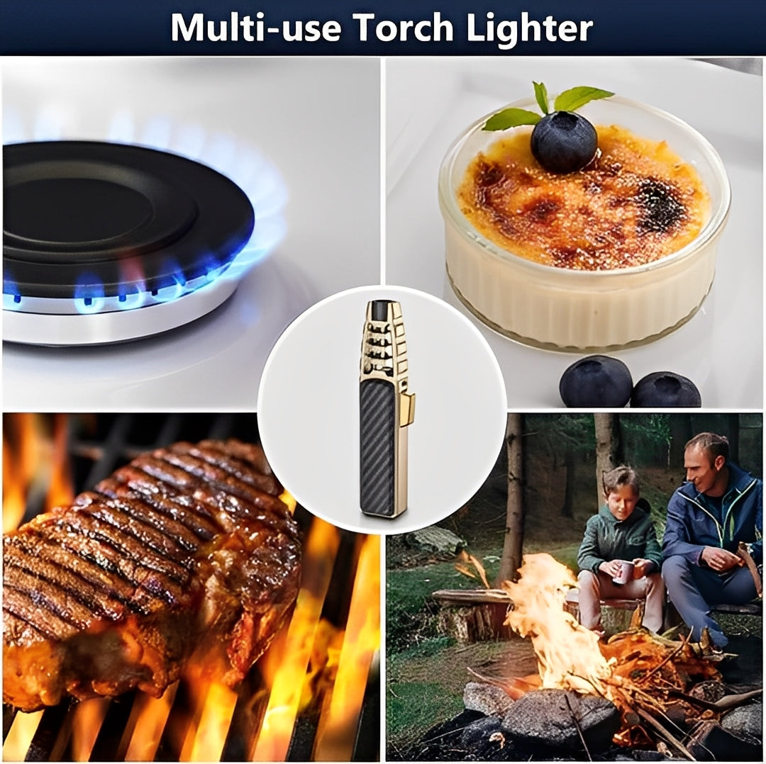 Butane Torch with Triple Flame and Adjustable Heat Control for Cooking