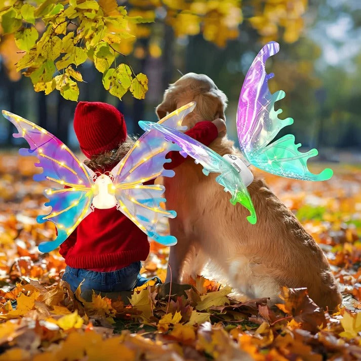 Motorized Costume Wings with LED Lights and Sound Effects for Kids