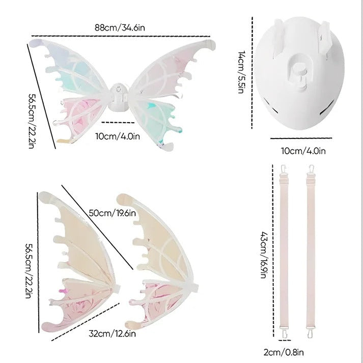 Motorized Costume Wings with LED Lights and Sound Effects for Kids