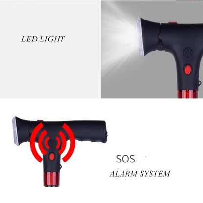 Collapsible Height Adjustable Mobility Cane with Integrated Light and Emergency Alert