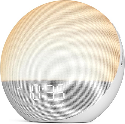 Sunrise Simulation Alarm Clock with Adjustable Brightness and Sunset Mode