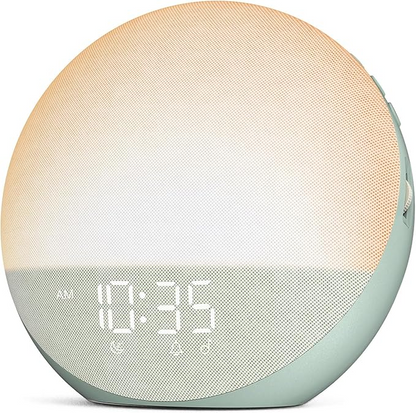 Sunrise Simulation Alarm Clock with Adjustable Brightness and Sunset Mode