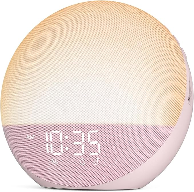 Sunrise Simulation Alarm Clock with Adjustable Brightness and Sunset Mode