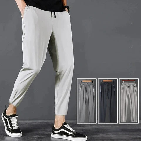 Men's Tapered Hiking Pants with Stretch Fabric and Adjustable Drawstring Waist