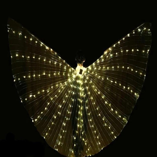 Butterfly Wings with Multicolor LED Edges and Adjustable Harness, 24-36in Wingspan