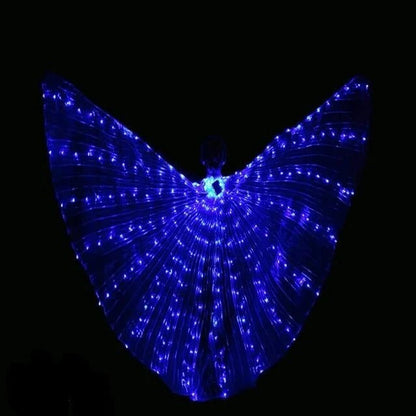 Butterfly Wings with Multicolor LED Edges and Adjustable Harness, 24-36in Wingspan