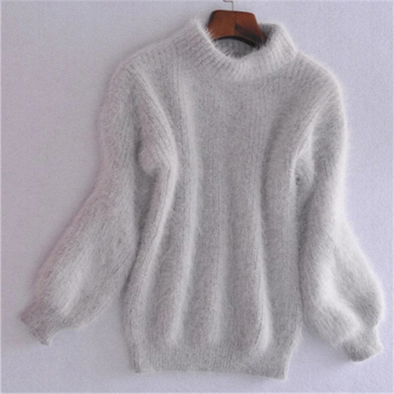 Women's Relaxed Fit Knit Sweater with Vintage Design and Machine Washable Fabric