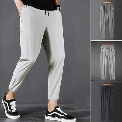 Men's Tapered Hiking Pants with Stretch Fabric and Adjustable Drawstring Waist