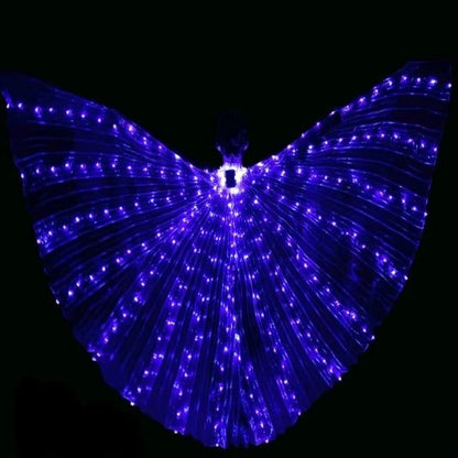 Butterfly Wings with Multicolor LED Edges and Adjustable Harness, 24-36in Wingspan