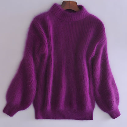 Women's Relaxed Fit Knit Sweater with Vintage Design and Machine Washable Fabric