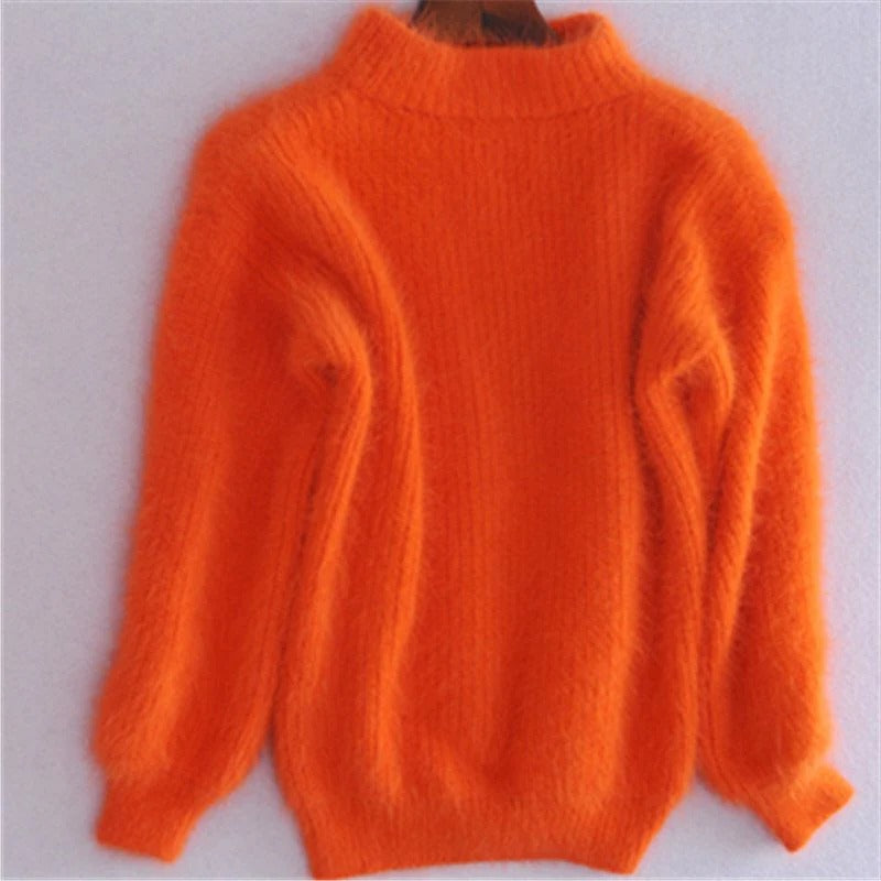 Women's Relaxed Fit Knit Sweater with Vintage Design and Machine Washable Fabric