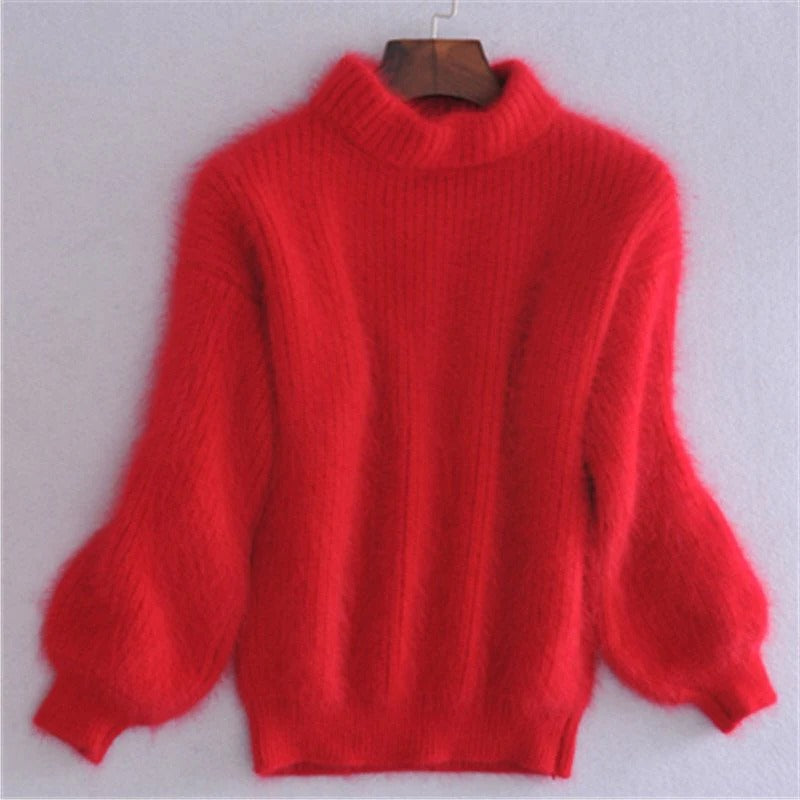Women's Relaxed Fit Knit Sweater with Vintage Design and Machine Washable Fabric