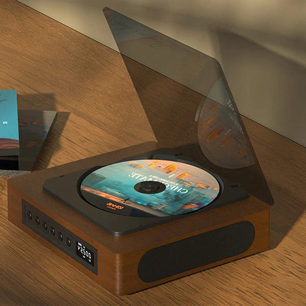 Retro CD Player with Wireless Streaming and FM Radio, LCD Display