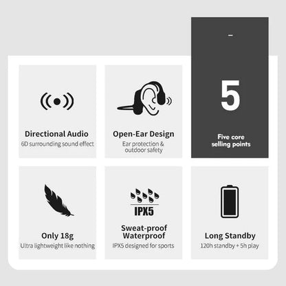Wireless Bone Conduction Headphones with Open-Ear Design