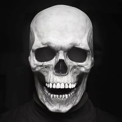 Full Head Skull Mask with Moving Jaw and Realistic Bone Details