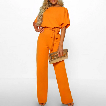 Dark Blue Fitted Jumpsuit with Cotton Polyester Blend and Machine Washable Care