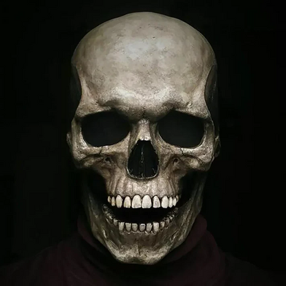 Full Head Skull Mask with Moving Jaw and Realistic Bone Details
