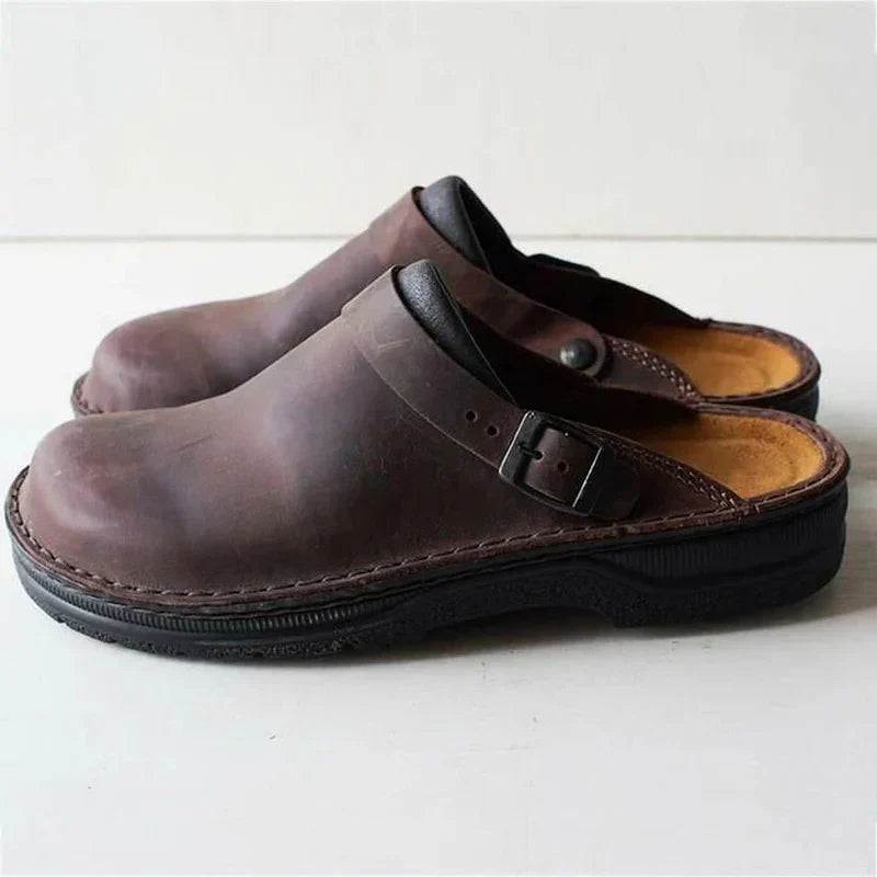 Orthopedic Slippers with Rocker Sole and Removable Insole, Open Back Design