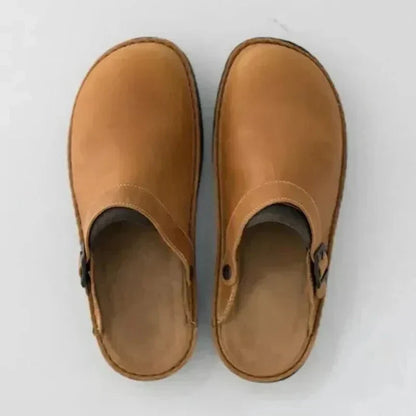 Orthopedic Slippers with Rocker Sole and Removable Insole, Open Back Design