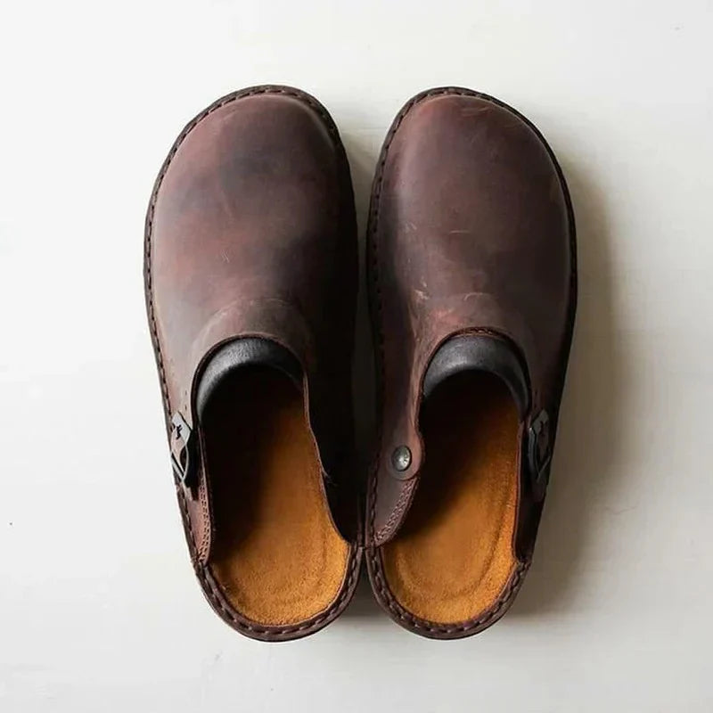 Orthopedic Slippers with Rocker Sole and Removable Insole, Open Back Design