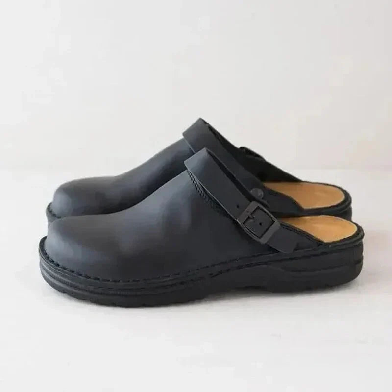 Orthopedic Slippers with Rocker Sole and Removable Insole, Open Back Design