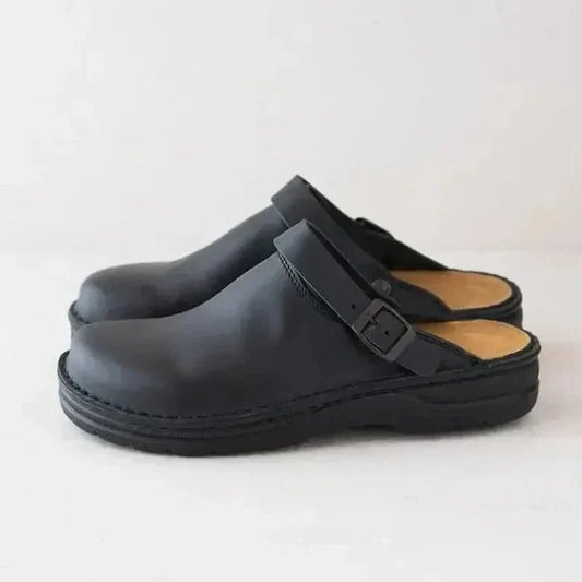 Orthopedic Slippers with Rocker Sole and Removable Insole, Open Back Design