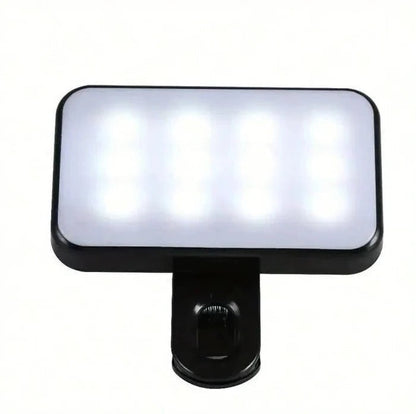 Mobile Phone Clip-On LED Light - LED High Power Rechargeable Clip Fill Video Selfie Light for Phone