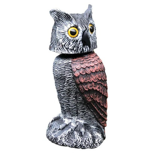 Wind-Activated Owl Decoy Set with Rotating Head and Fillable Base, 2-Pack