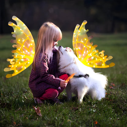 Motorized Fairy Wings with LED Lights and Flapping Action for Kids