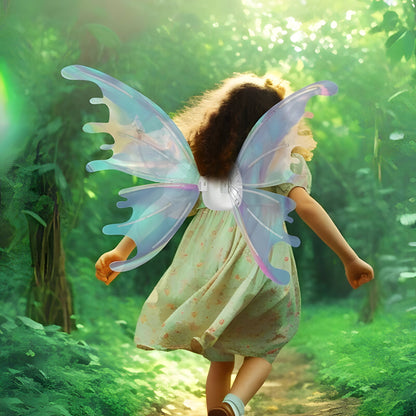Motorized Fairy Wings with LED Lights and Flapping Action for Kids