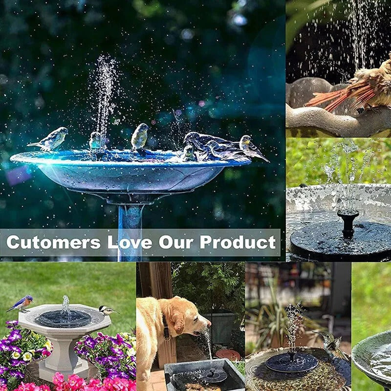 Floating Solar Fountain with 60 Color-Changing LEDs and 7 Interchangeable Nozzles