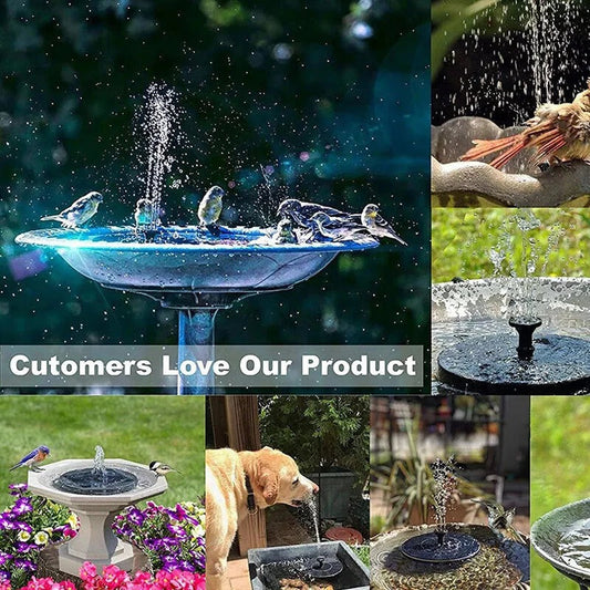 Floating Solar Fountain with 60 Color-Changing LEDs and 7 Interchangeable Nozzles