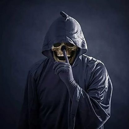 Full Head Skull Mask with Moving Jaw and Realistic Bone Details