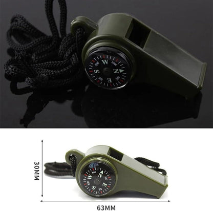 150 Decibel Emergency Whistle with Built-in Compass and Thermometer, Nylon Lanyard