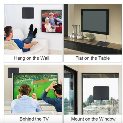 300 Miles Indoor Digital Amplified HDTV Antenna with Signal Booster for Local Channels