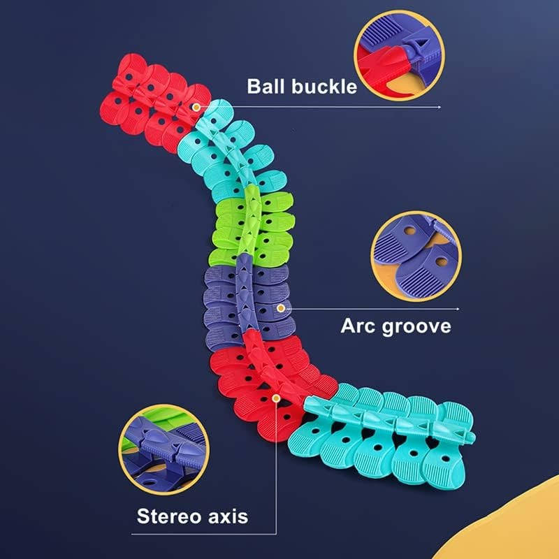 Flexible Race Track Set with LED Lights and Anti Tip Car for Kids