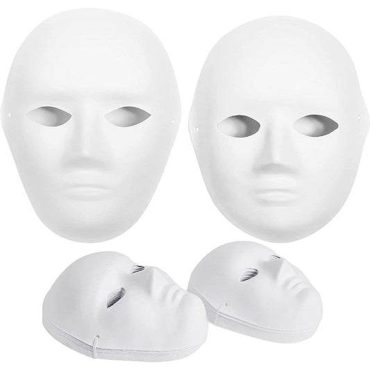14 Pack Paper Mache Masks, 2 Sizes for Halloween, Masquerade, Theater, Classroom Art and Creative Projects